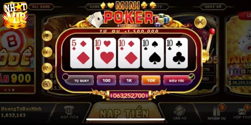 Những ưu điểm khiến người chơi ưu tiên lựa chọn Mini Poker tại Nhatvip